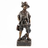 Auguste MOREAU (1834-1917)(attr.) 'Young Hunter' a statue made of patinated bronze. (L:14 x W:18 x H