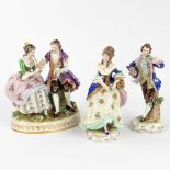 Sitzendorf and Volkstedt, A collection of 3 porcelain figurines. Circa 1970. (H:23,5 cm)