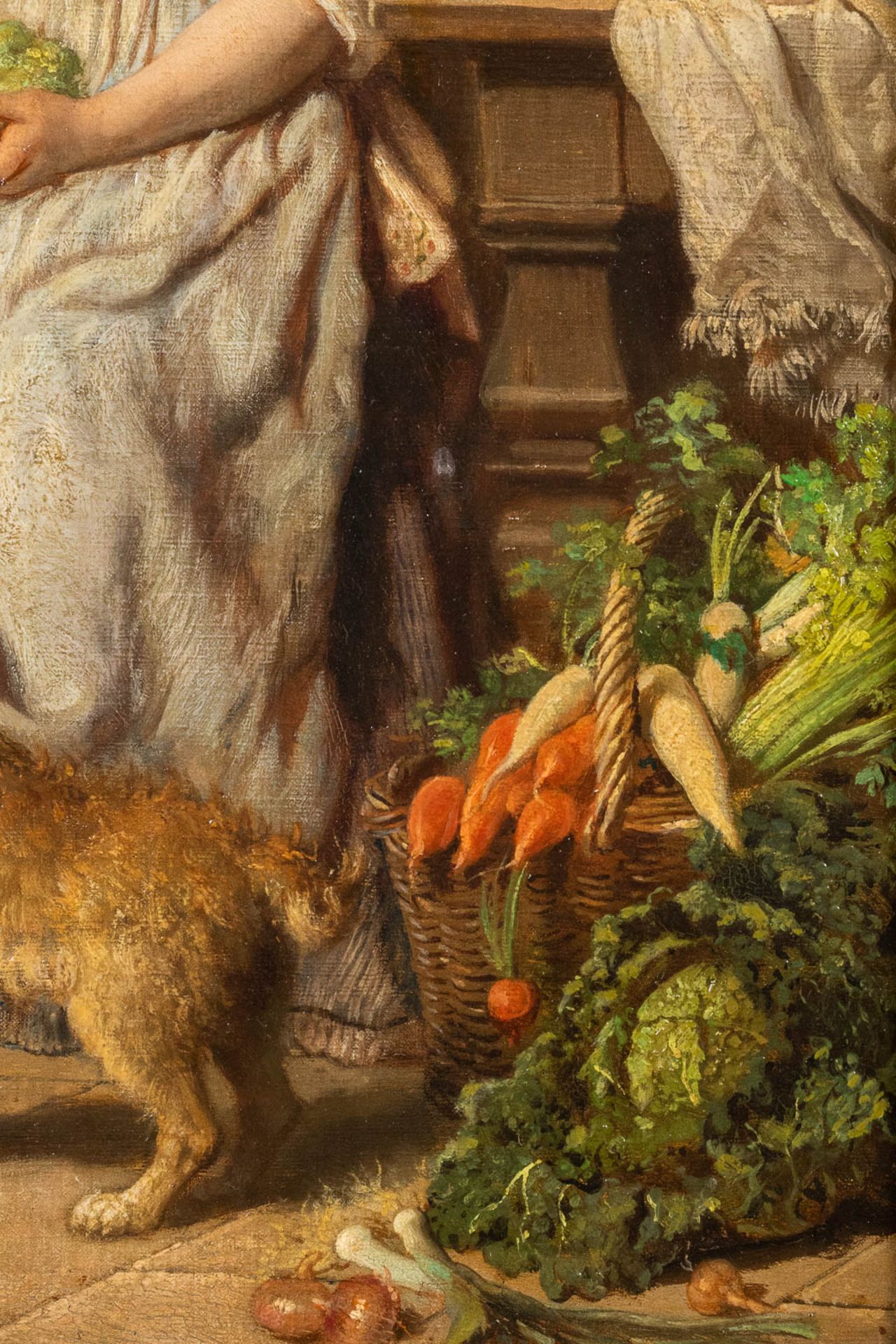 Auguste HADAMARD (1823-1886) 'Le Poulet Roti' oil on canvas. (W:40 x H:51 cm) - Bild 8 aus 10