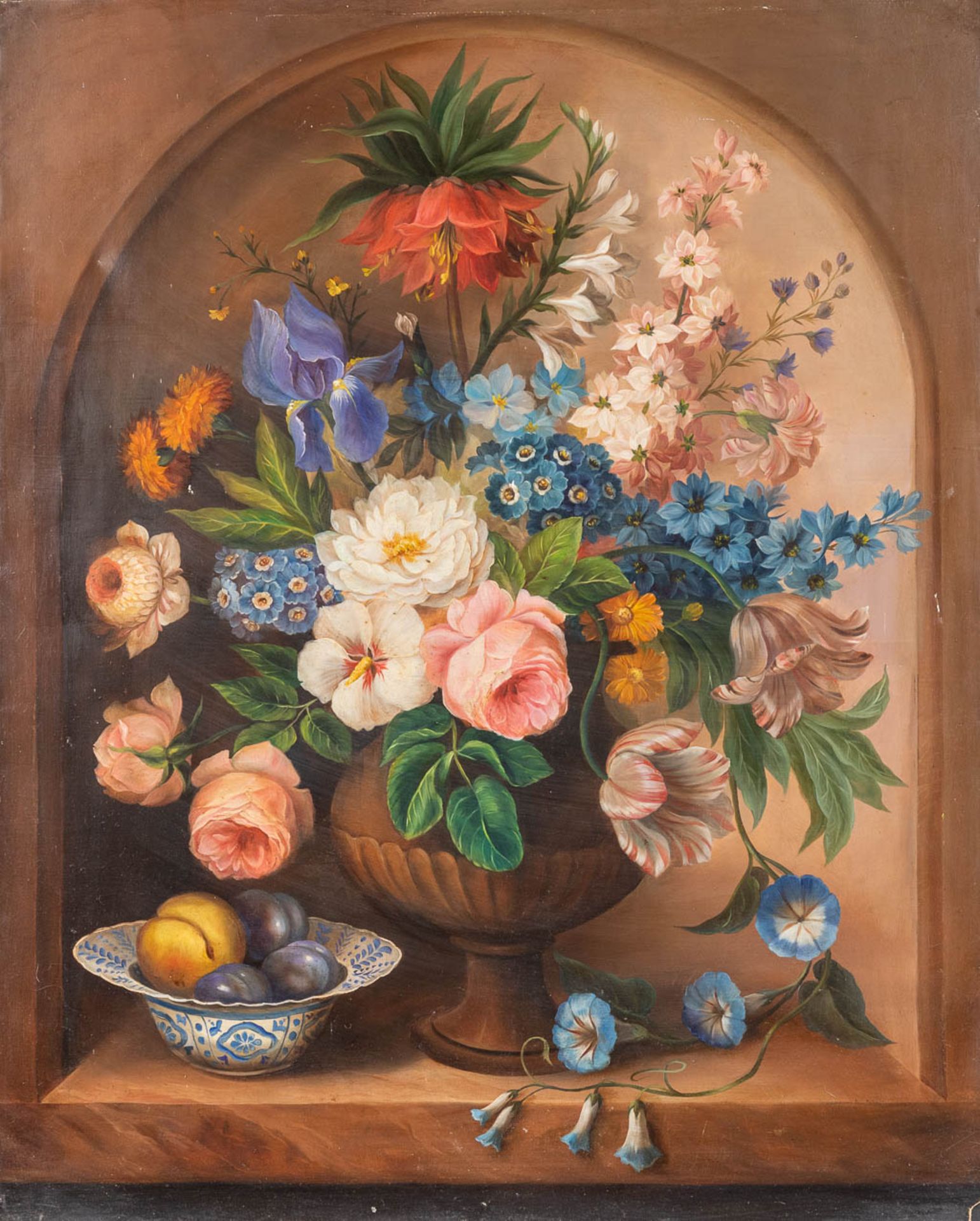 B. LAUNAY (XIX) 'Flower Vase', an antique painting, oil on canvas. 19th C. (W:66 x H:81 cm) - Bild 3 aus 10