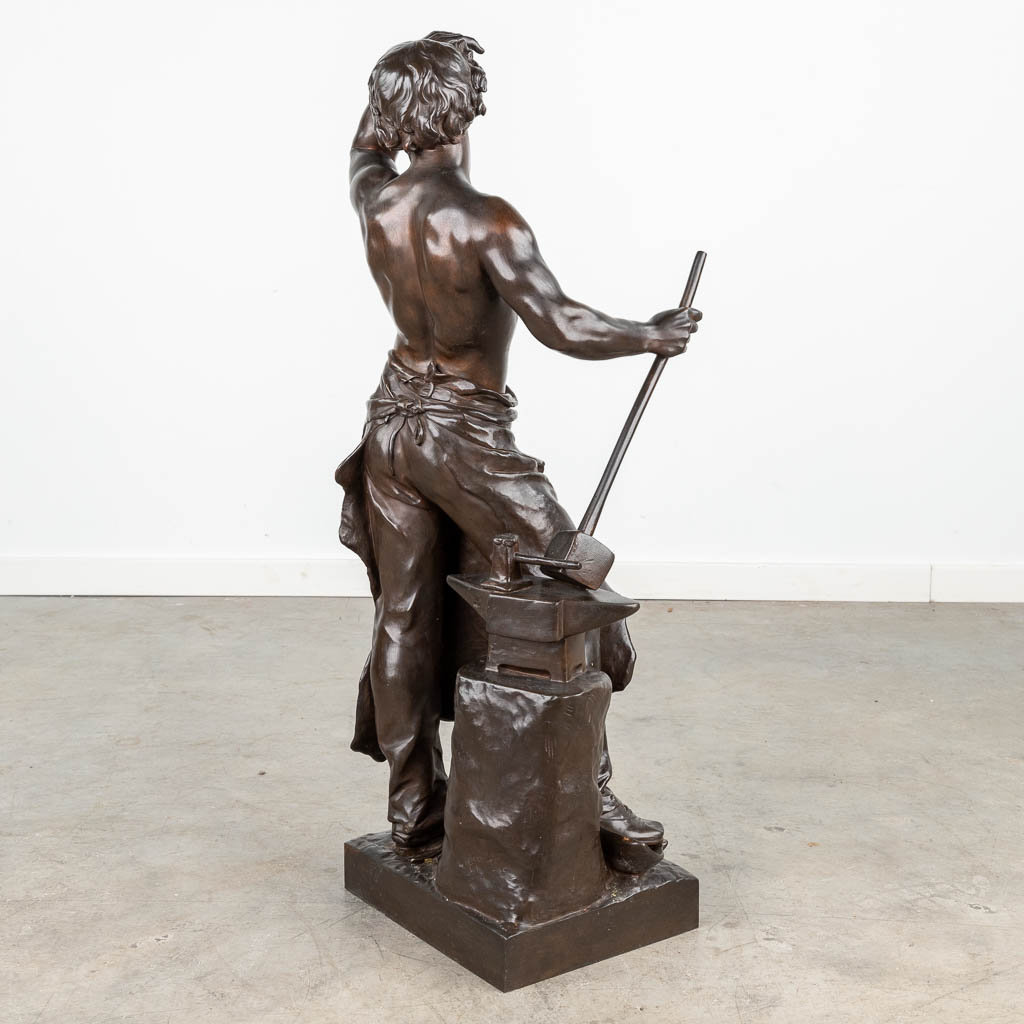 Henri HonorŽ PL_ (1853-1922) 'Le Forgeur', patinated bronze. (L:27 x W:33 x H:85 cm) - Image 14 of 14