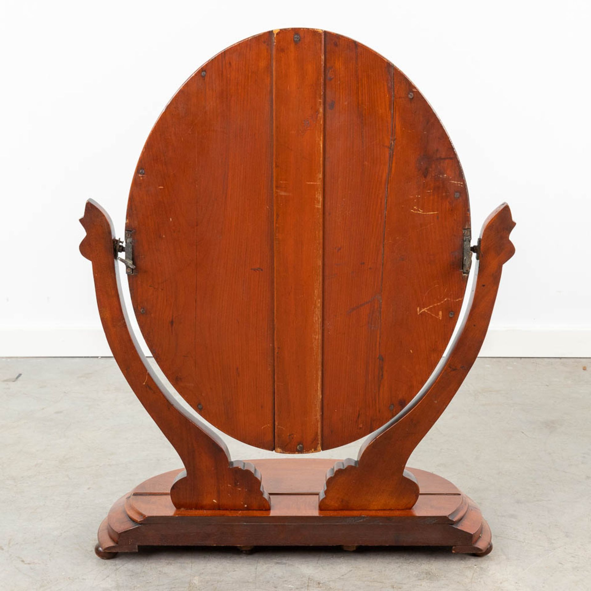 A table mirror made of mahogany in Louis Philippe style. 19th C. (W:57 x H:73 cm) - Image 6 of 12