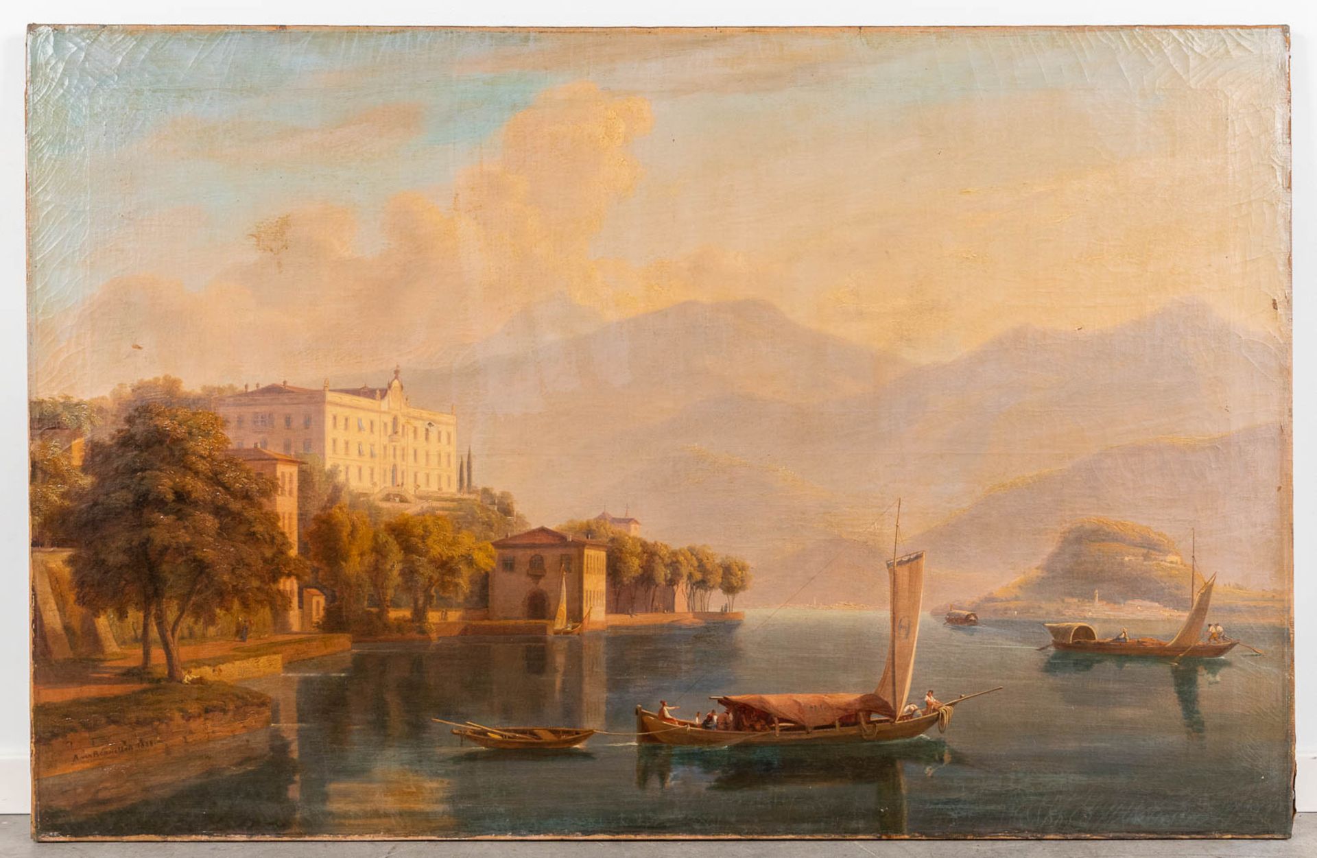 Abraham Sigmund VON BONSTETTEN (1796-1879) 'Villa Charlotta at the Como Lake', oil on canvas. (W:130 - Bild 3 aus 14