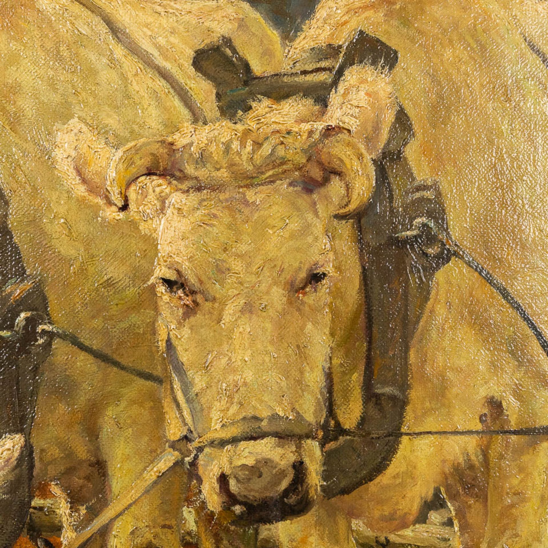 Adolphe JACOBS (1859-1940) 'The Cows', oil on canvas. (W:105 x H:82 cm) - Bild 5 aus 12