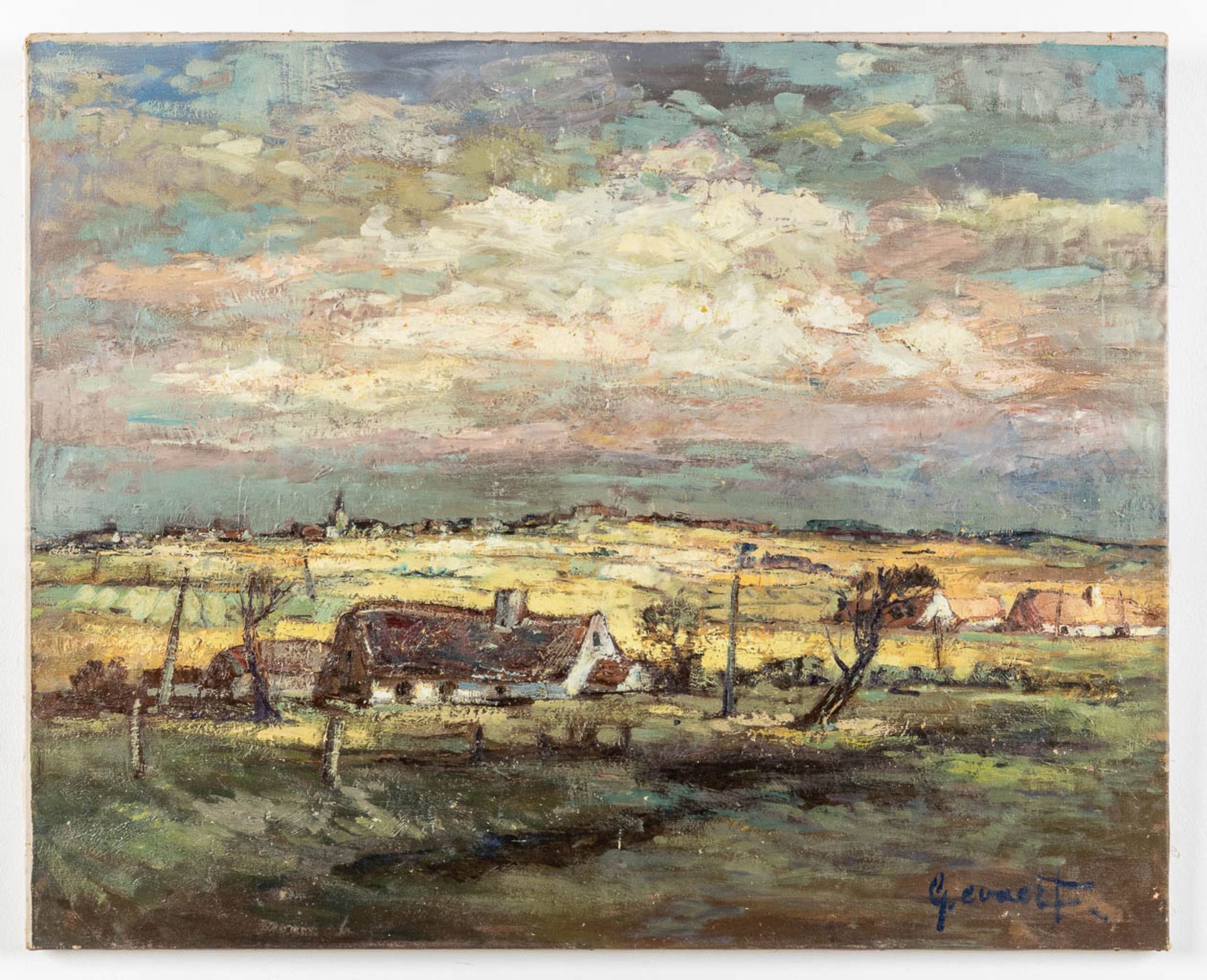Alidoor GEVAERT (1911-1997) 'Expressionist landscape' oil on canvas. (W:100 x H:80 cm) - Image 7 of 8