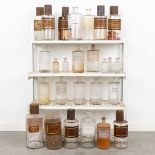 A collection of 24 antique pharmacy bottles. (H:24 x D:10 cm)