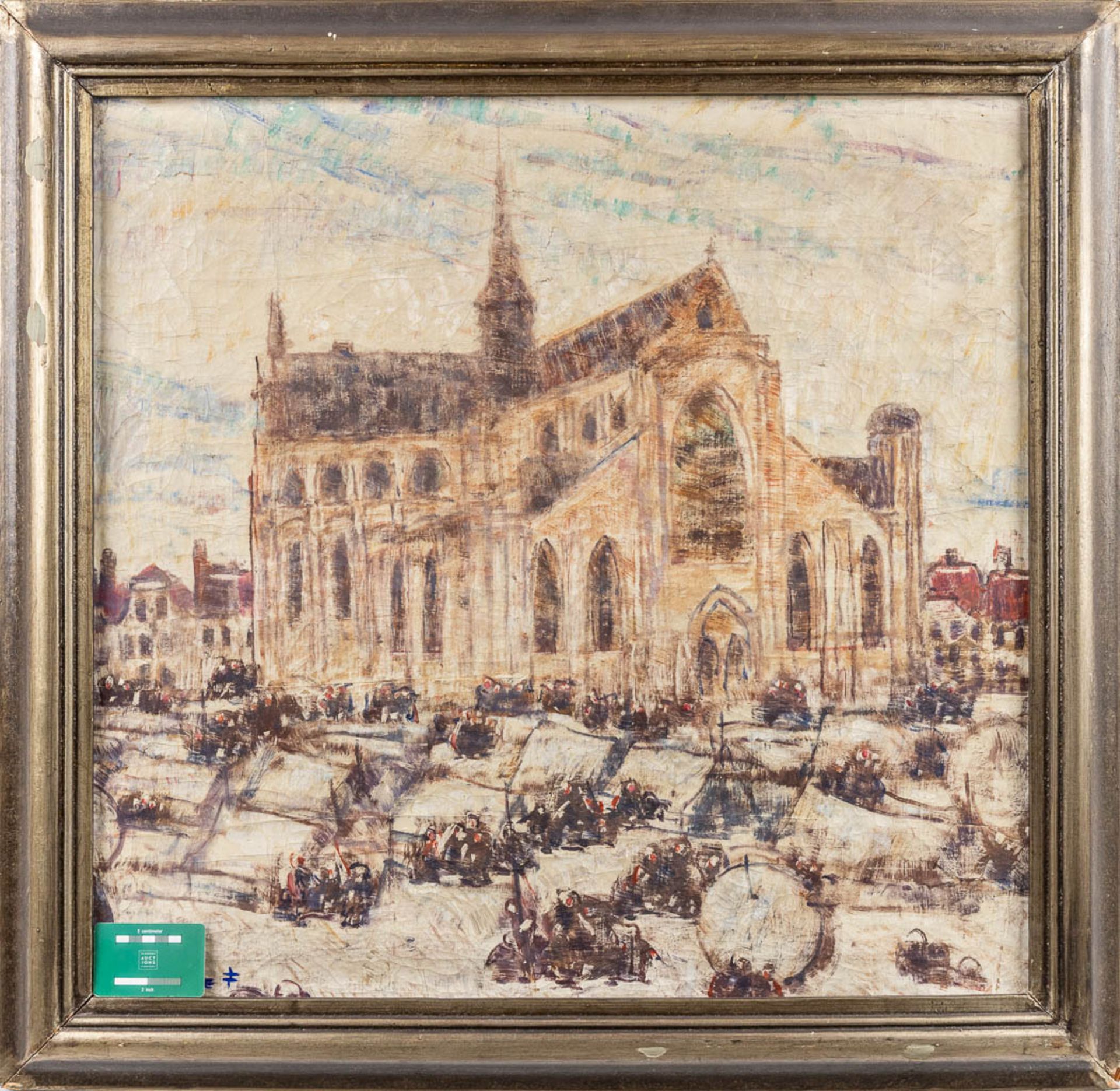 Alfons BLOMME (1889-1979) 'Maria Magdalena church in Goes, The Netherlands' oil on canvas. (W:75 x - Bild 3 aus 7