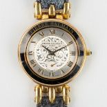 Pierre Balmain, a unisex wristwatch. Gold plated on a leather strap. (D:3,35 cm)