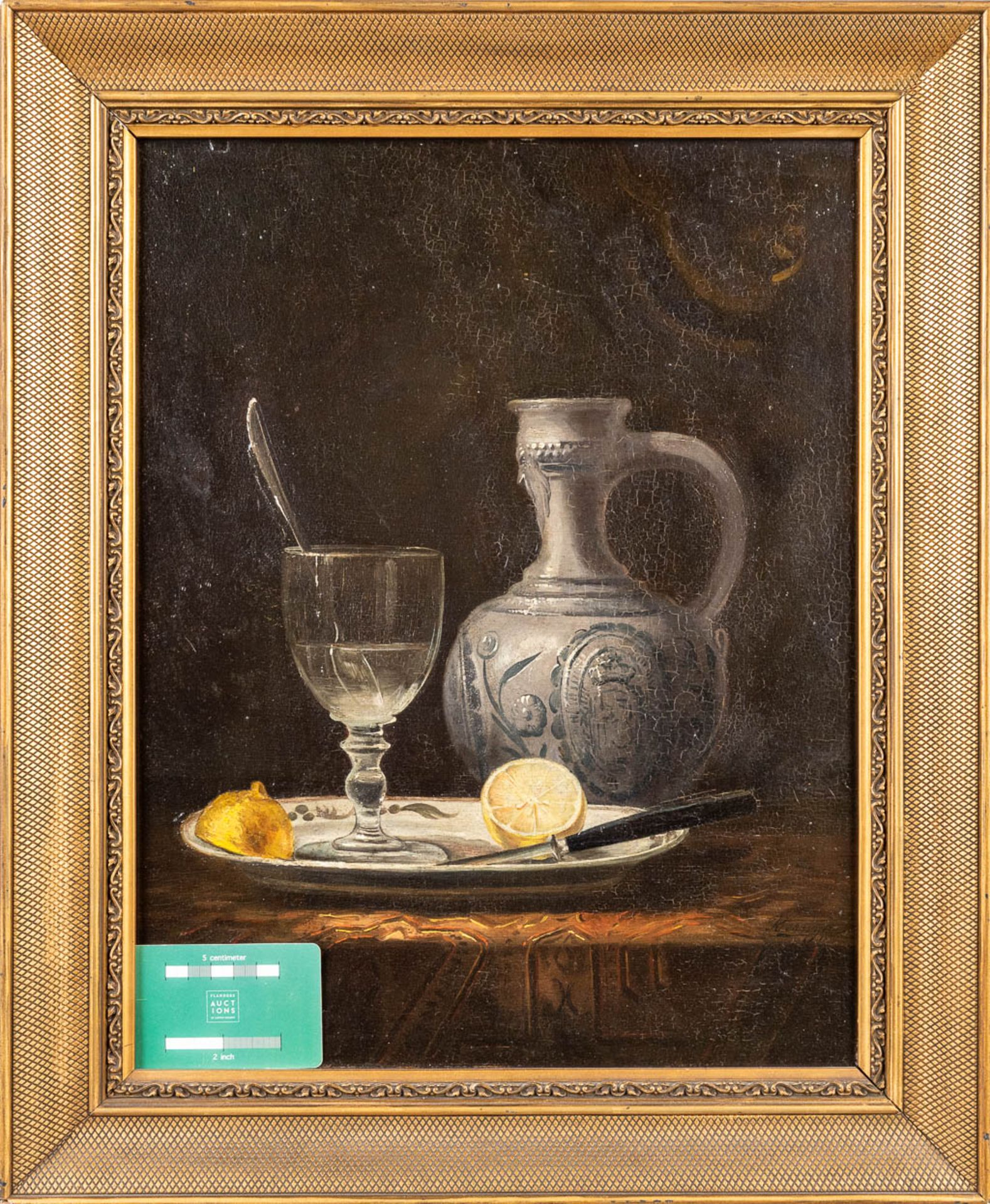 An antique still life painting, oil on panel. Signed Kerwijn 1876. (W:33 x H:42 cm) - Bild 5 aus 7