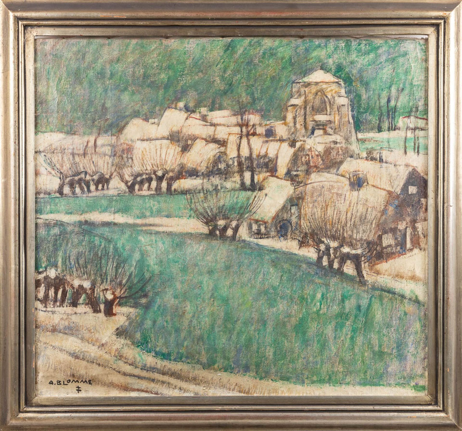 Alfons BLOMME (1889-1979) 'View of Lisseweghe' oil on canvas. (W:79,5 x H:72 cm) - Bild 6 aus 8