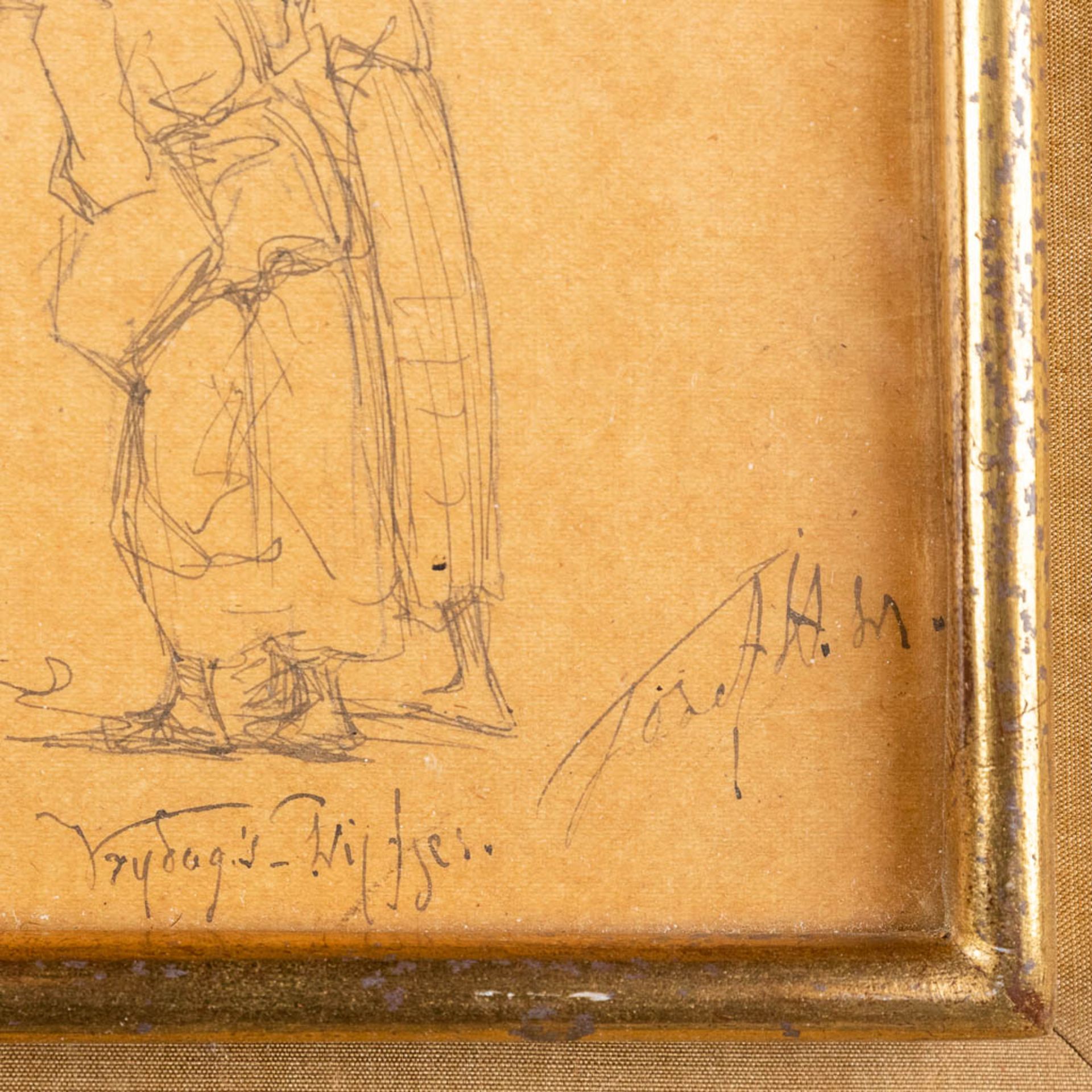 Jozef HOEVENAAR (1840-1926) 'Er Is Wat Gaande & Botermarkt' a pair of drawings. (W:36 x H:15 cm) - Image 12 of 14