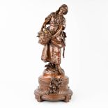 Auguste MOREAU (1834-1917) 'the Harvest', patinated spelter. (H:80 x D:37 cm)