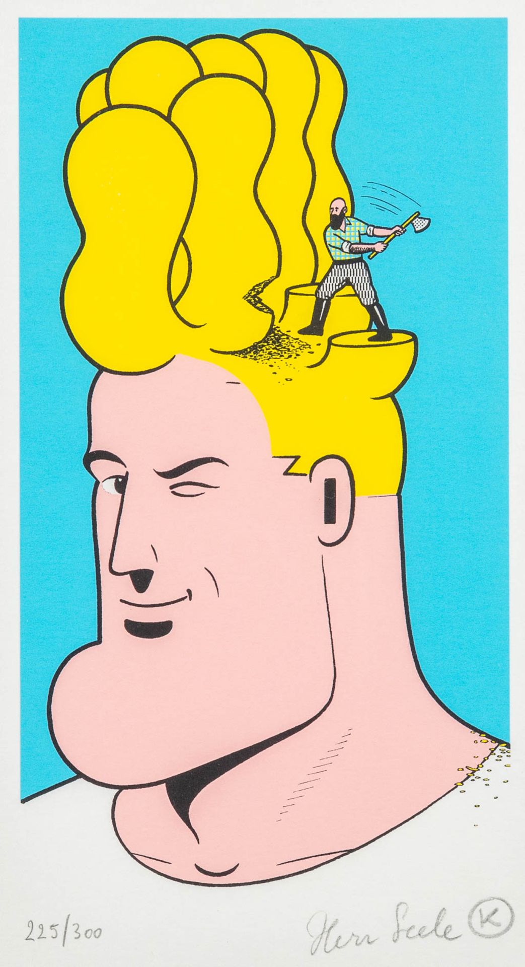 Herr SEELE (1959) & KAMAGURKA (1956) 'Cowboy Henk' a lithography. (W:15,5 x H:27 cm)