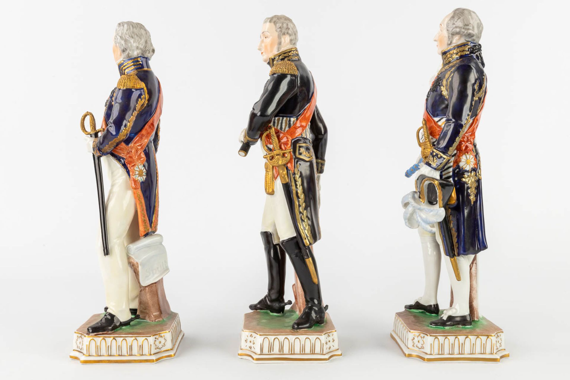 Dresden, a collection of 3 statues 'The Generals of Napoleon Bonaparte' (H:28,5 cm) - Image 6 of 16