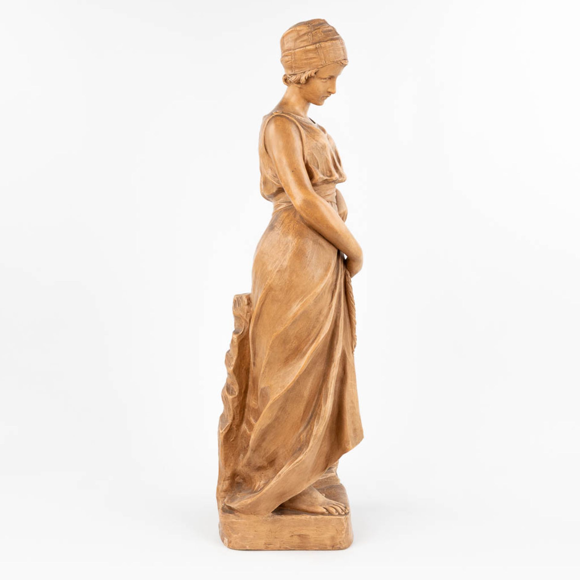 Richard AURILI (1834-c.1914) 'The Water carrier,' a figurine made of terracotta. (H:75,5 cm) - Image 12 of 12