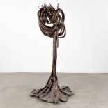 Jean CLAEYS (1941) 'Fountain' a sculpture made of red copper tubes. (L:60 x W:70 x H:145 cm)