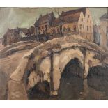 Const. VAN DE VELDE (XIX) 'View in Bruges' a painting, oil on canvas. (W:70 x H:61 cm)