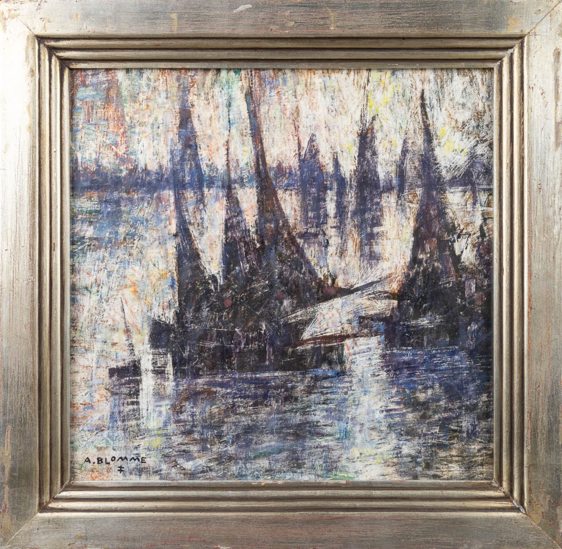 Alfons BLOMME (1889-1979) 'Marine' oil on canvas. (W:56 x H:55 cm) - Bild 5 aus 6