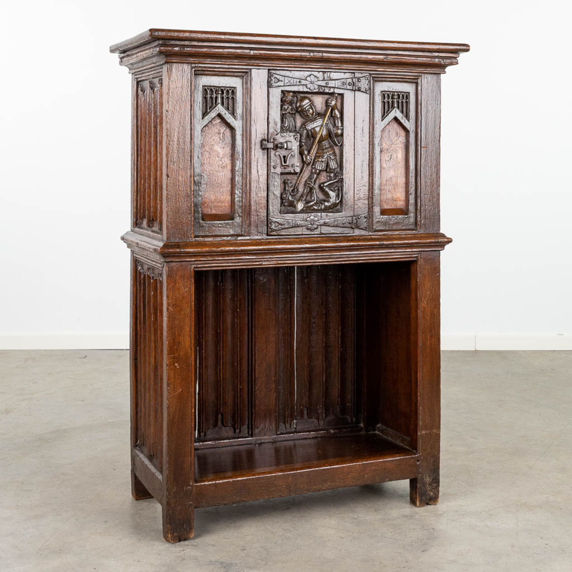 An antique cabinet made in Flemish Renaissance style. Late 17th early 18th C. (L:40 x W:83 x H:118