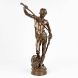 Antonin MERCIE (1845-1916) 'David Le Vainqeur' a statue made of patinated bronze. (H:61,5 cm)