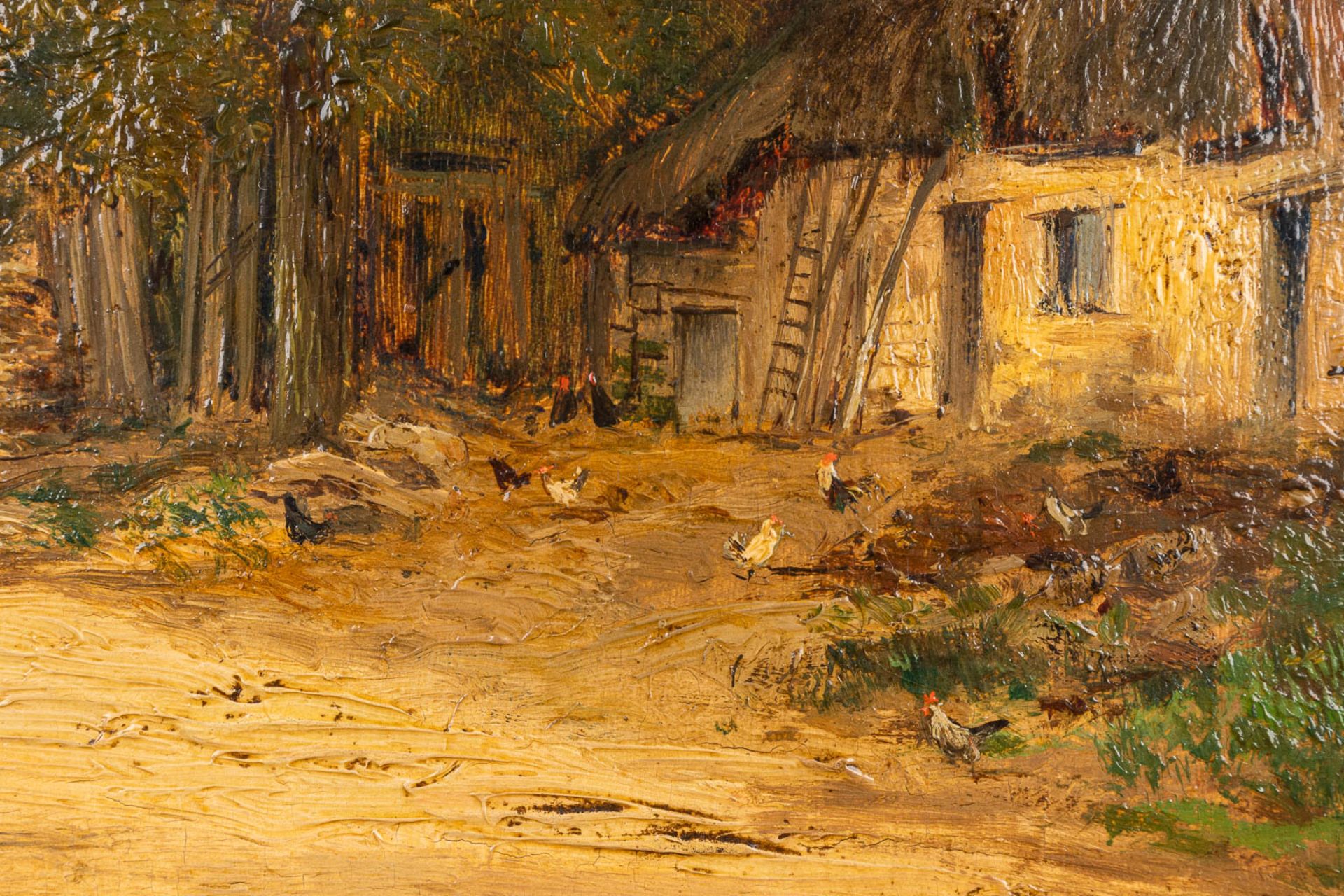 De BELLIS (XIX) 'The Farmhouse', oil on panel. 1877 (W:18 x H:24 cm) - Bild 5 aus 7
