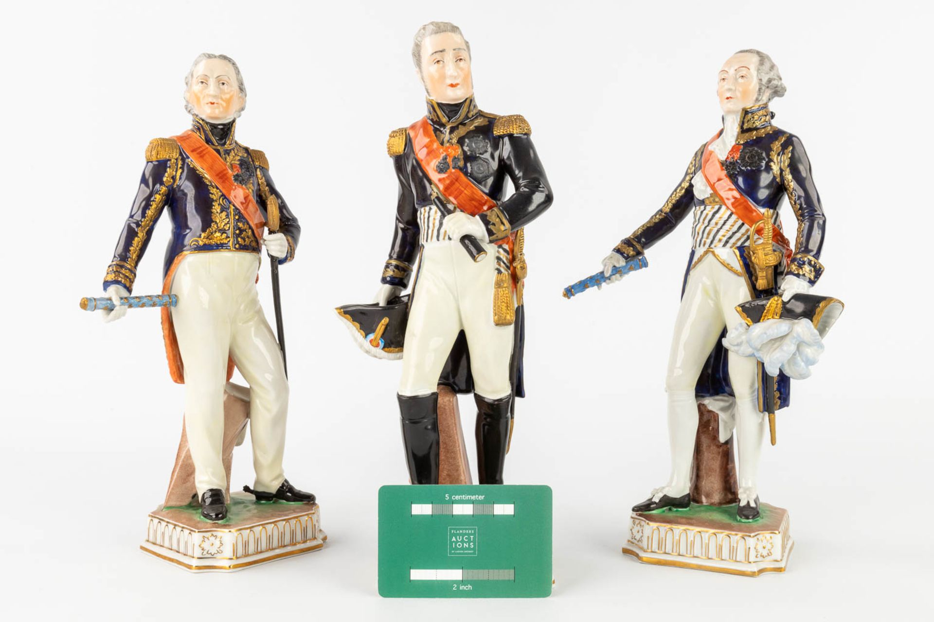 Dresden, a collection of 3 statues 'The Generals of Napoleon Bonaparte' (H:28,5 cm) - Image 2 of 16