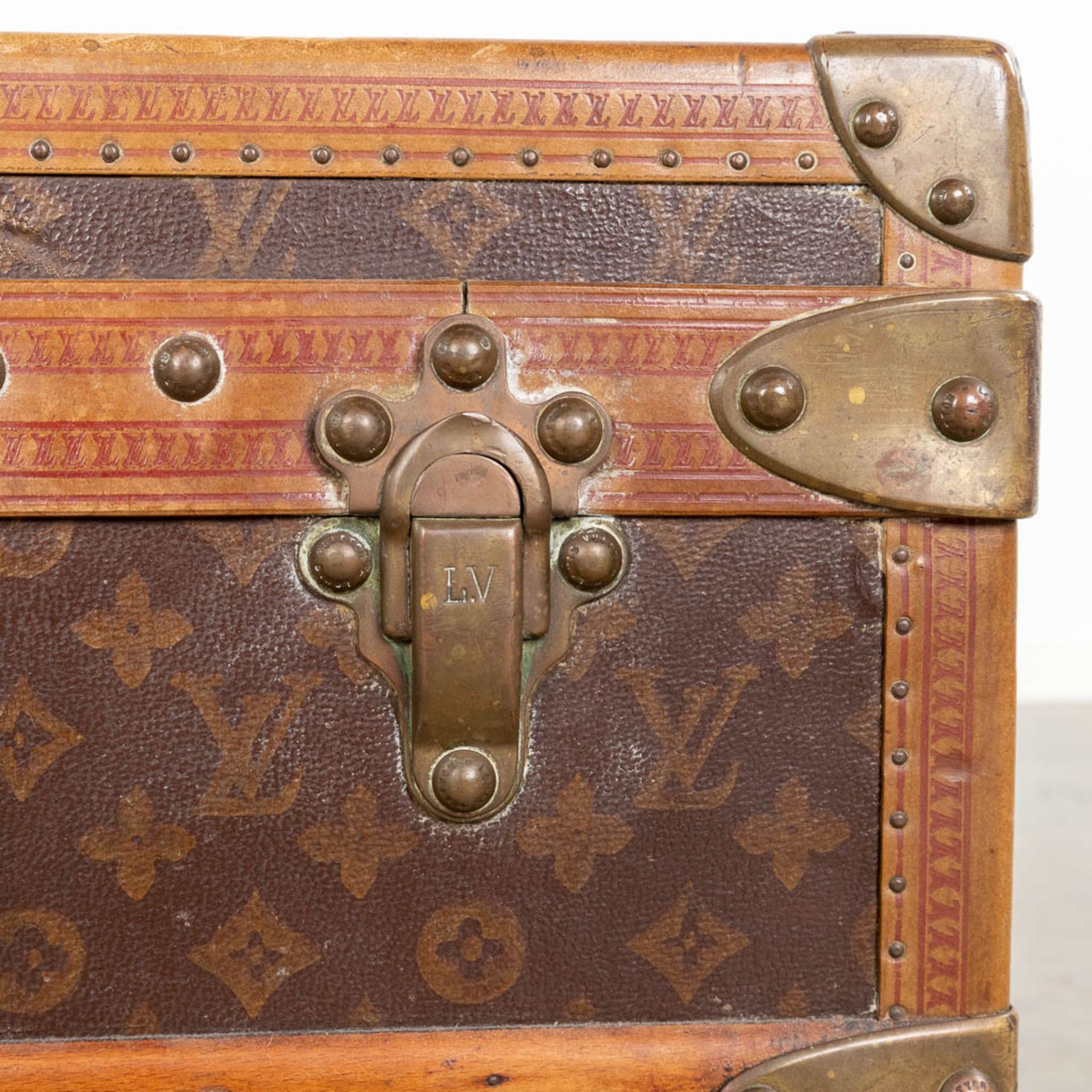 Louis Vuitton, an antique suitcase, marked M.A.L. (L:54 x W:102 x H:34 cm) - Image 11 of 17