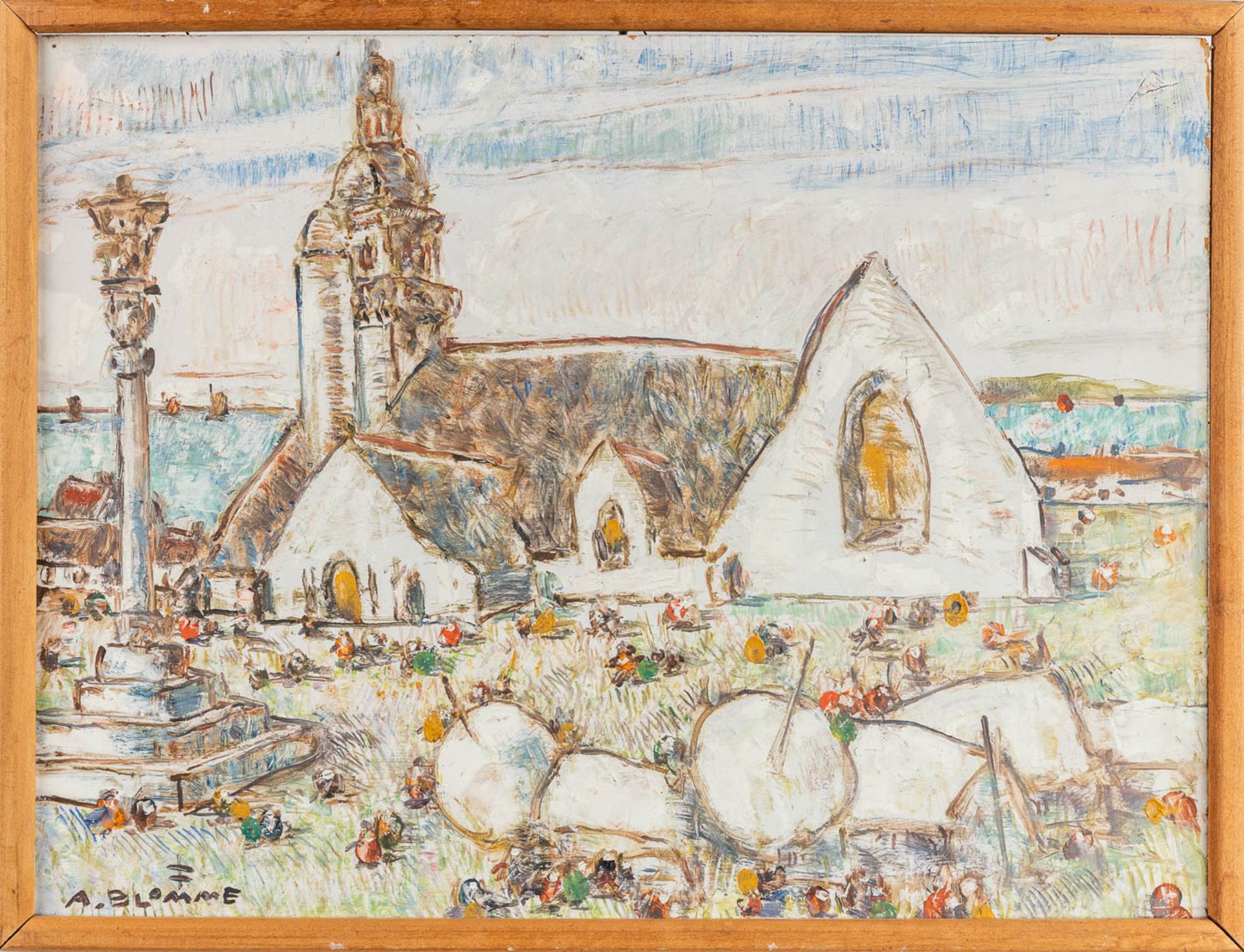 Alfons BLOMME (1889-1979) 'The Village' a painting, oil on panel. (W:60 x H:45 cm) - Bild 4 aus 7