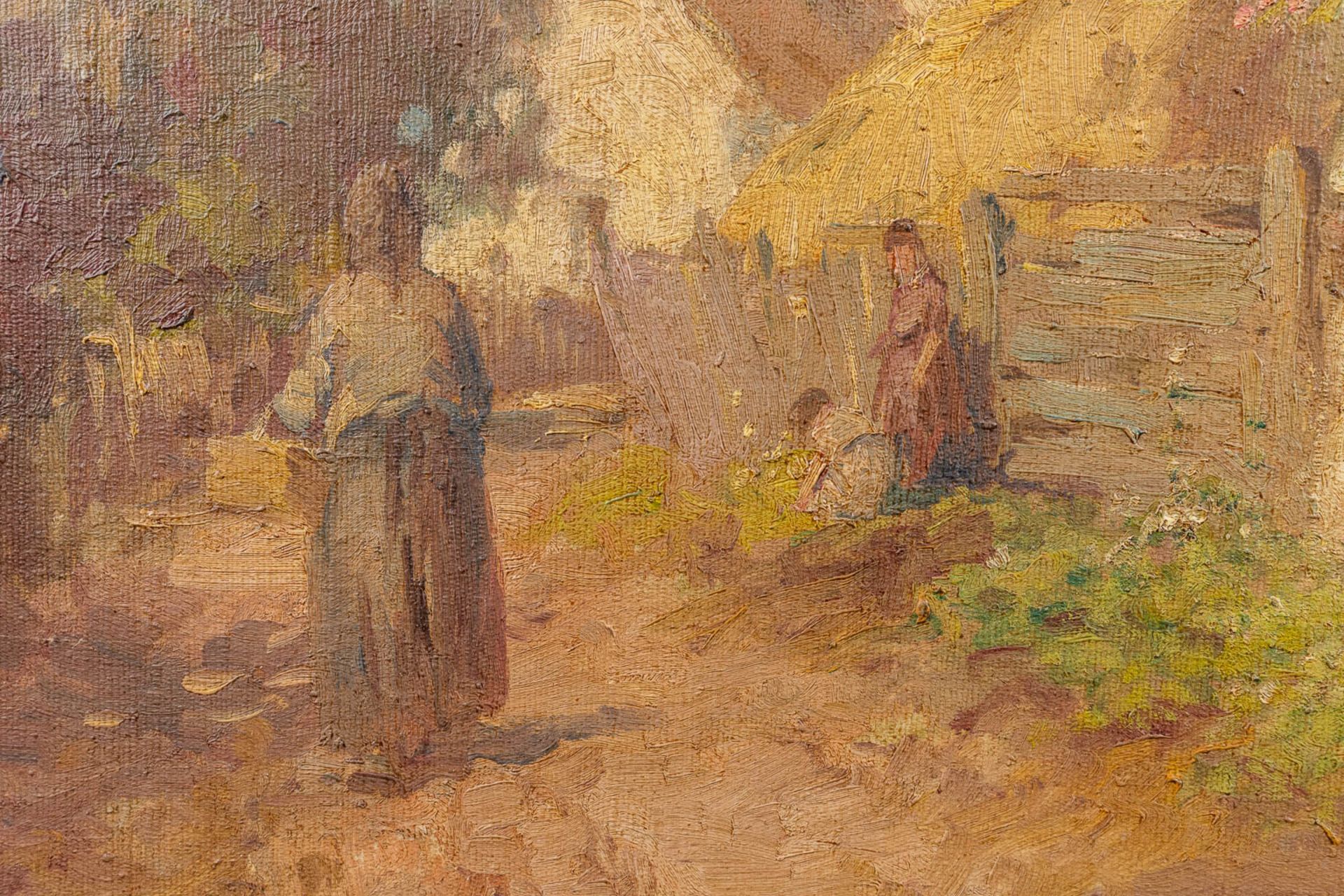 Agoston ACS (1889-1947) 'Ladies in the road' a painting, oil on canvas. (W:80 x H:60 cm) - Bild 8 aus 8