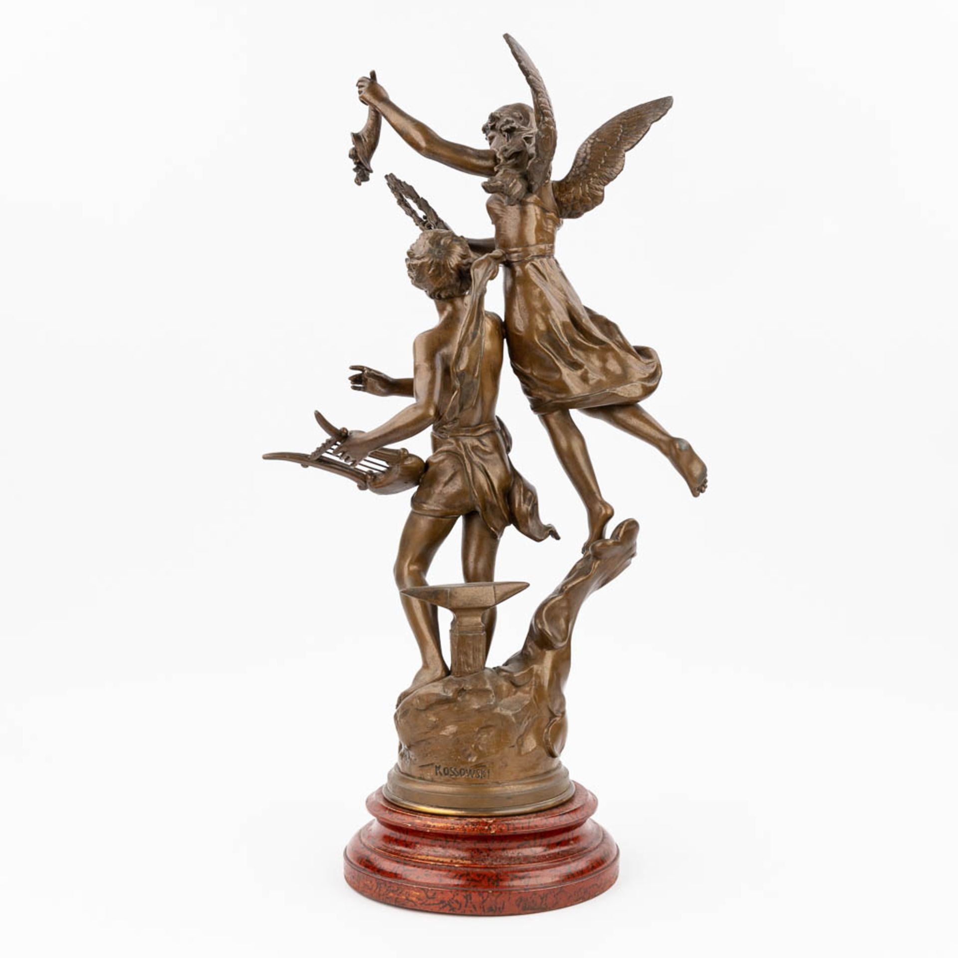 Henryk Kossowski (1855-1921) 'Couronnement des Arts', Spelter. France, circa 1900. (H:63 - Bild 9 aus 15