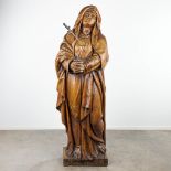 An exceptionally large statue 'Our Lady of Sorrows' with a sword made of silver. Oak, 19th C. (L:55