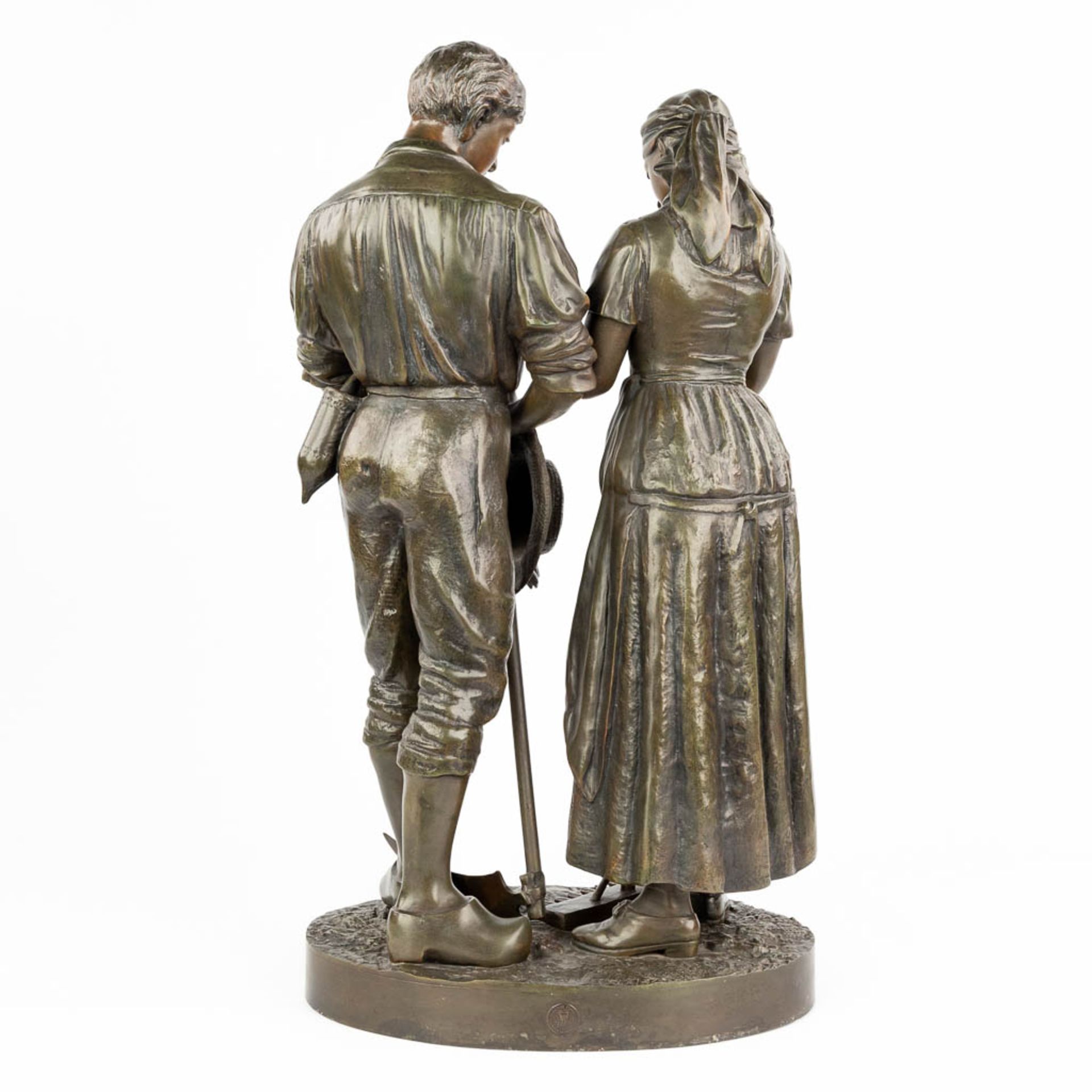 Arthur WAAGEN (act.1869-1910) 'L'Angelus' a statue made of spelter. (L:26 x W:34 x H:68 cm) - Bild 4 aus 14