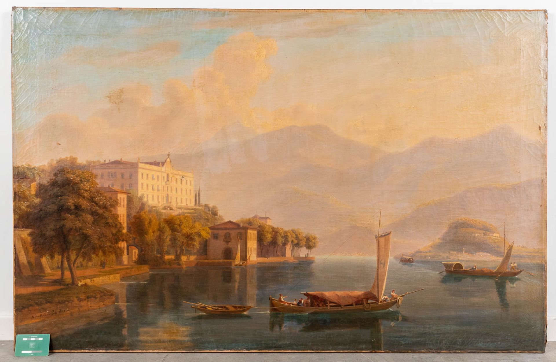 Abraham Sigmund VON BONSTETTEN (1796-1879) 'Villa Charlotta at the Como Lake', oil on canvas. (W:130 - Bild 2 aus 14