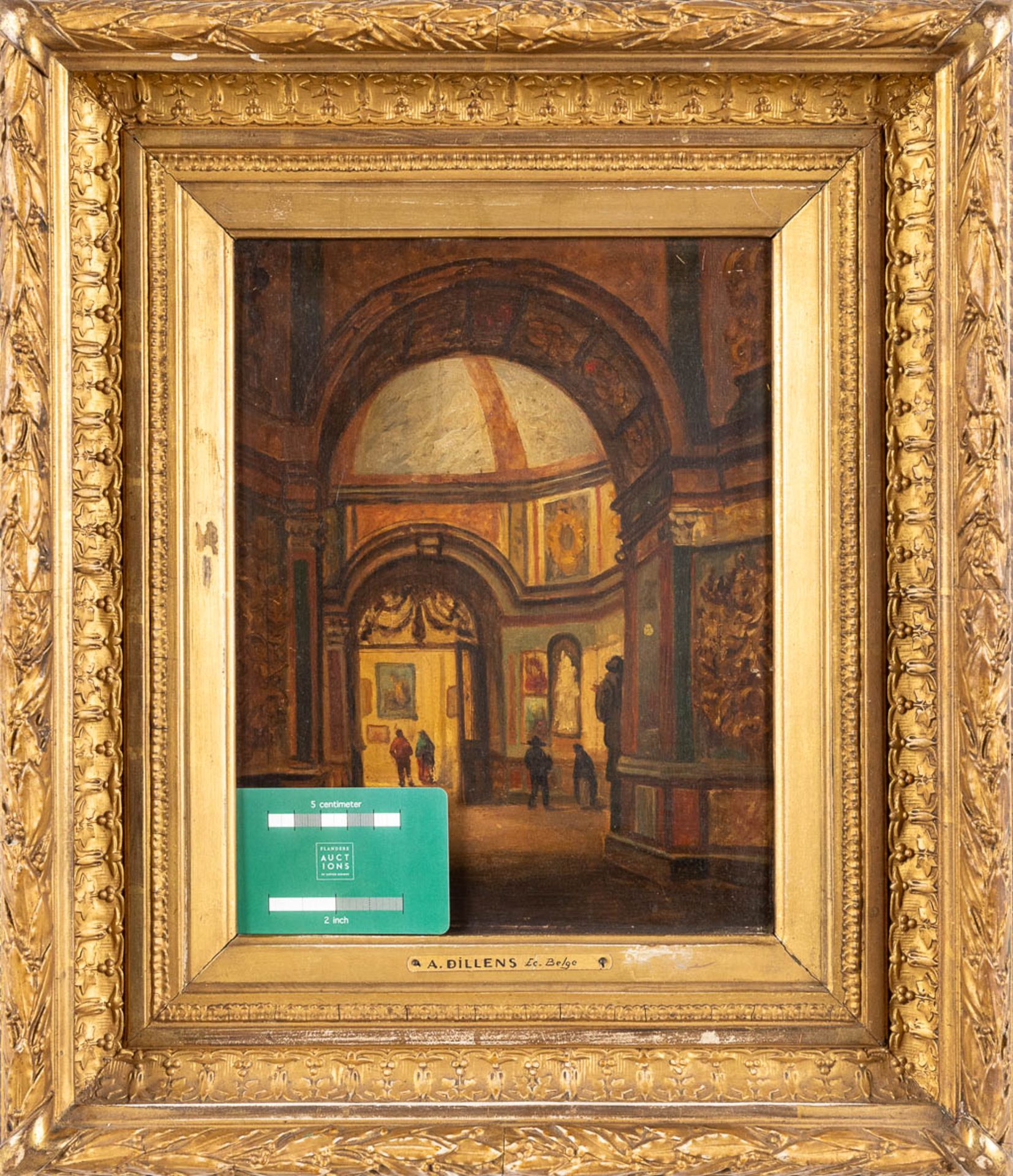 Adolphe DILLENS (1821-1877) 'Museum Interieur' oil on panel. (W:21 x H:27,5 cm) - Bild 6 aus 6