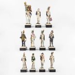 Capodimonte, a collection of 11 figurines of Napoleon Bonaparte and the Generals of Napoleon (H:31 c