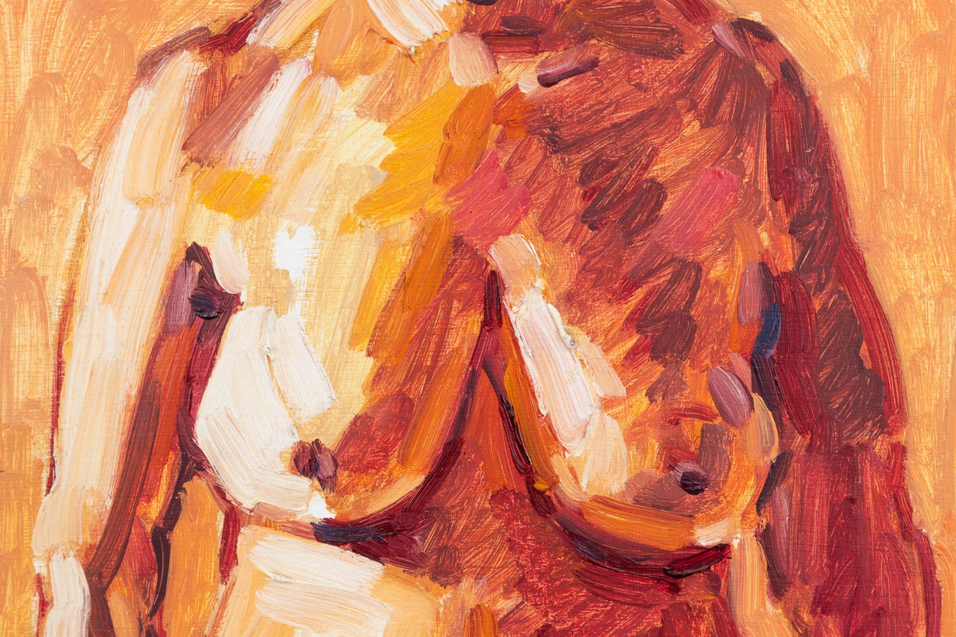 Rik VERMEERSCH (1949) 'Staande Vrouw Monnik', oil on panel, 1997. (W: 28 x H: 78,5 cm) - Image 5 of 10