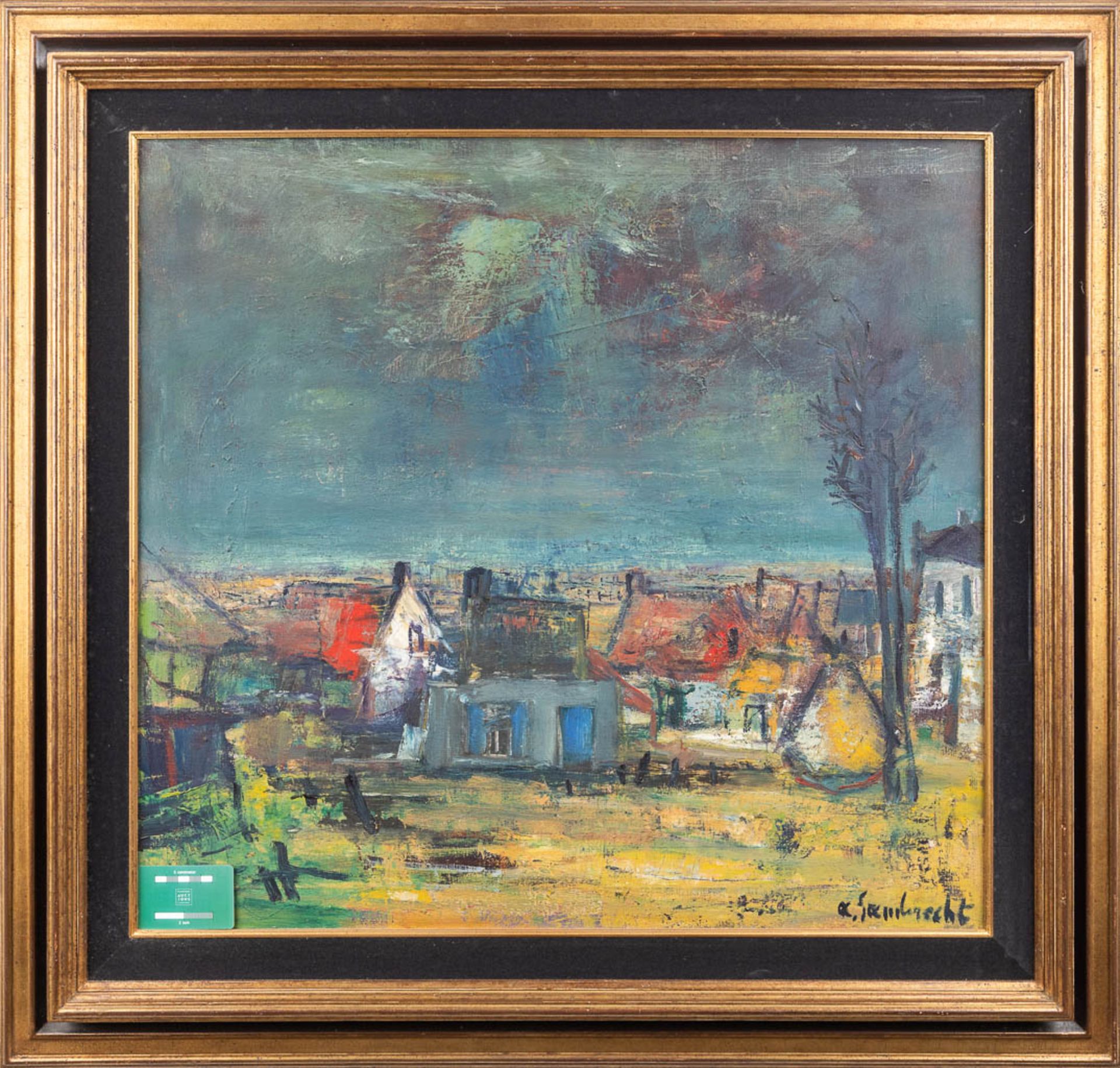 Arthur LAMBRECHT (1904-1983) 'Village View' oil on canvas. (W: 76 x H: 71 cm) - Image 2 of 6