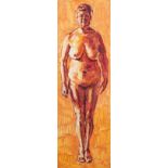 Rik VERMEERSCH (1949) 'Staande Vrouw Monnik', oil on panel, 1997. (W: 28 x H: 78,5 cm)