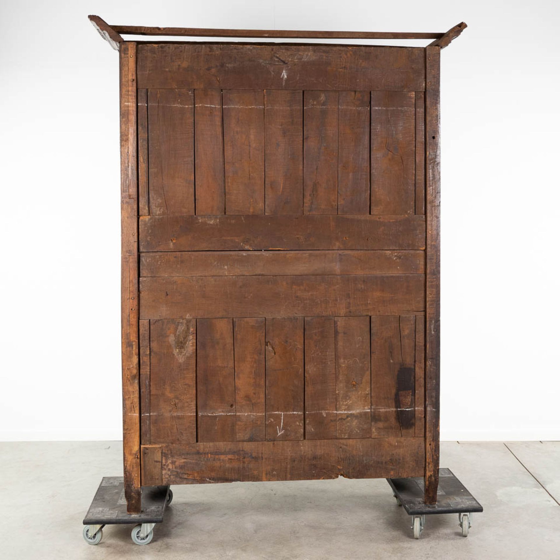 An antique two-door 'Bridal / Wedding' cabinet, made in Normandy, France, 19th C. (L: 62 x W: 165 x - Image 6 of 22
