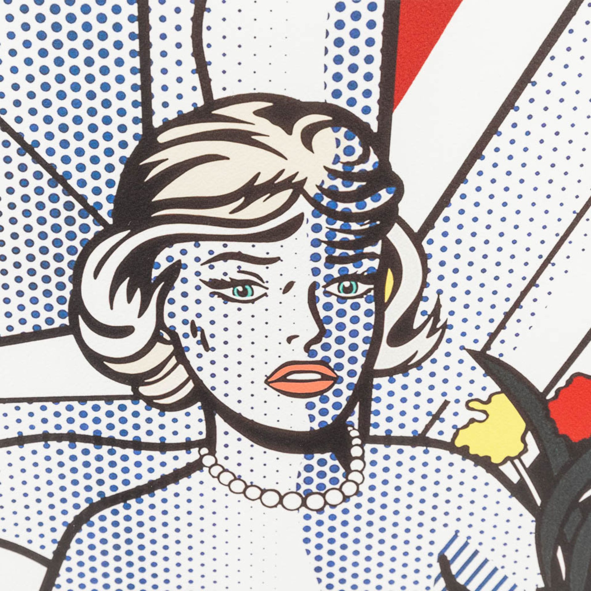 Roy LICHTENSTEIN (1923-1997)(after) 'Nude with flowers', a framed print. - Image 4 of 7