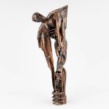 Michel JANSSENS (XX) 'Female', copper, a statue, circa 1992. (W: 22 x H: 52 cm)