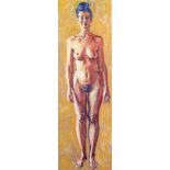 Rik VERMEERSCH (1949) 'Staande Vrouw' oil on panel, 1996. (W: 28 x H: 78,5 cm)