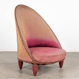 Paul FOLLOT (1877-1941) 'Chaise Crapaud', art deco style, circa 1925. (L: 72 x W: 72 x H: 96 cm)