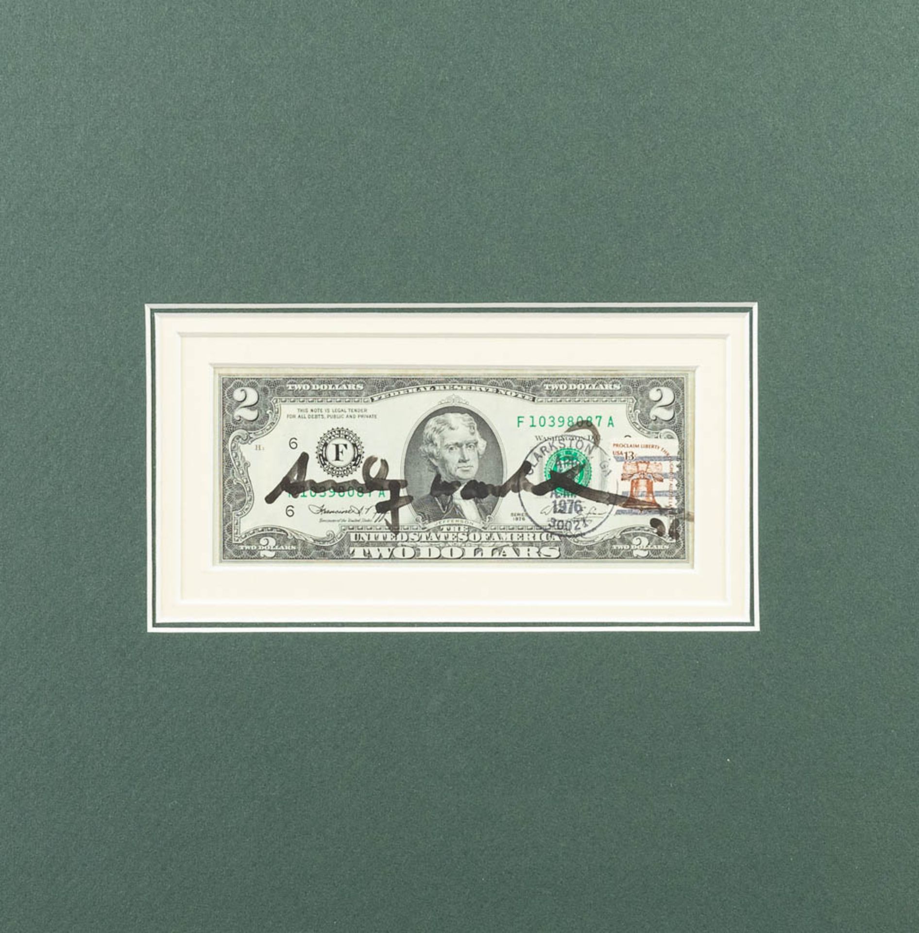 Andy WARHOL (1928-1987) 'Two dollars' (c.1976). (W: 15 x H: 6 cm) - Image 5 of 5