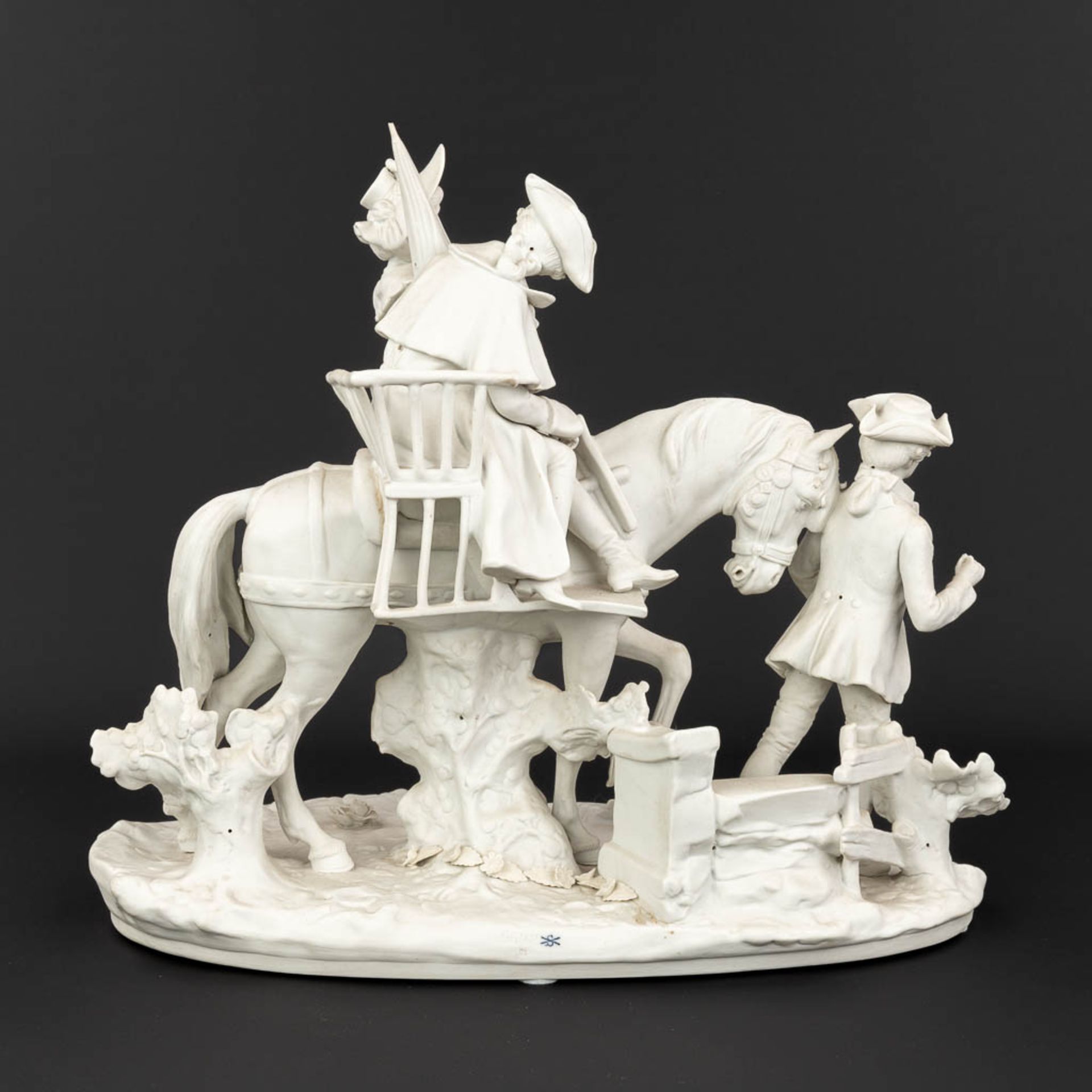 Scheibe Alsbach, Thuringe, a large bisque porcelain group 'Travelling on a horse'. (L: 20 x W: 40 x - Image 7 of 15