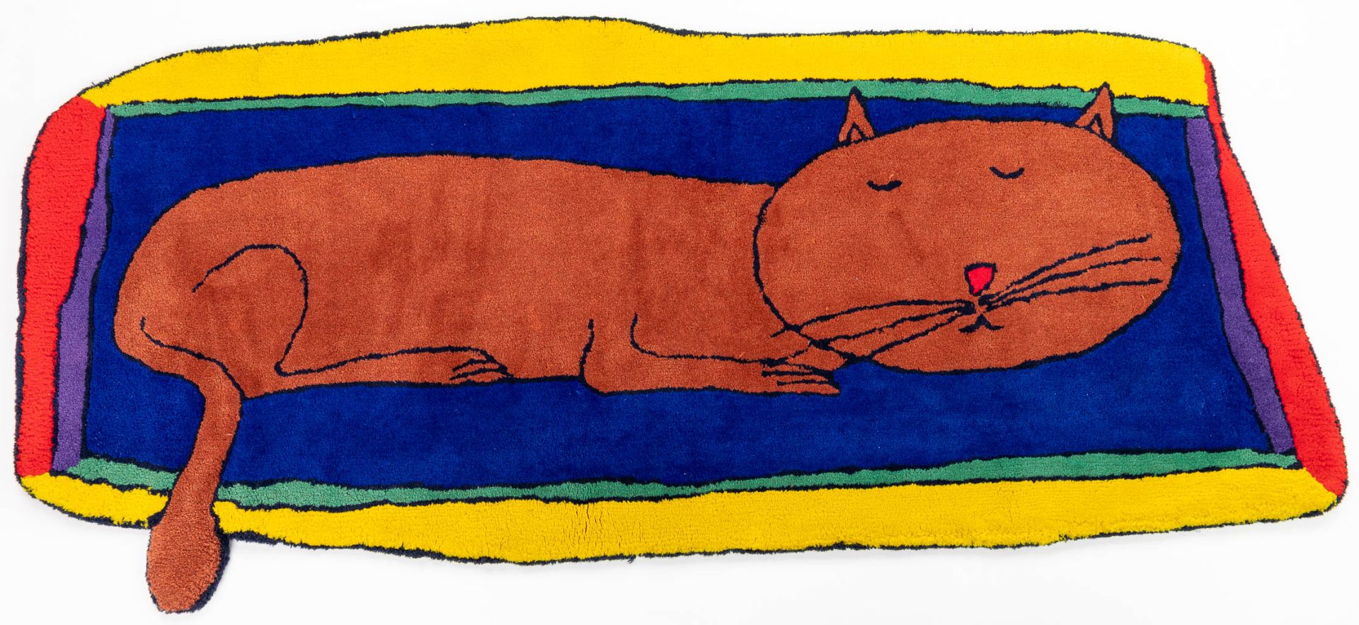 Vera VERMEERSCH (XX-XXI) 'Cat' a carpet. (L: 90 x W: 190 cm) - Image 3 of 7