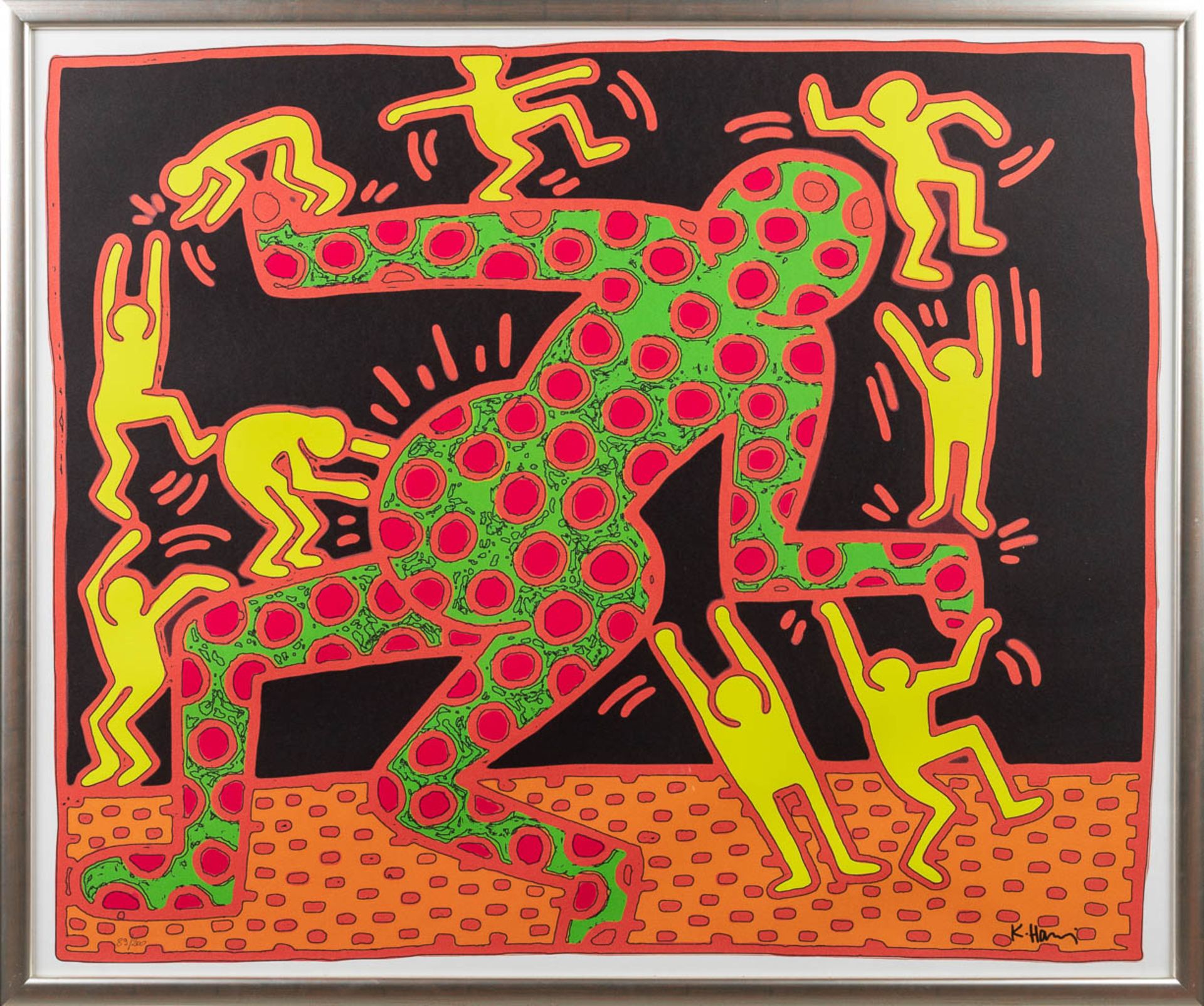 Keith HARING (1958-1990)(after) a coloured print. (W: 107 x H: 89 cm) - Image 3 of 9