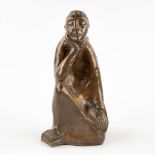 Heinz BENTELE (1902-1983) 'Albertus Magnus, Monk of the Dominican Order', patinated bronze. (L: 12 x