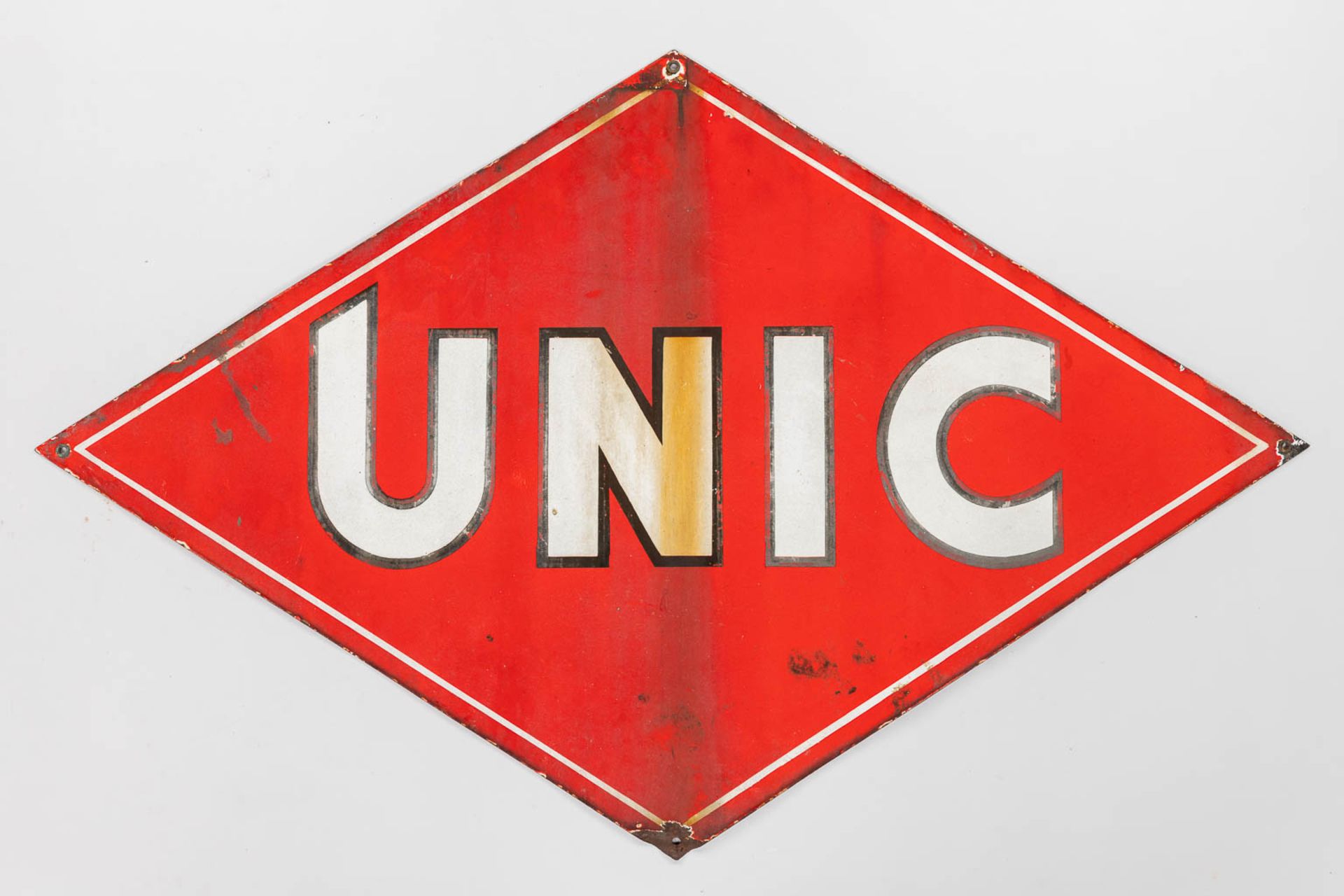 Unic, a double-faced enamelled plate. (W: 120 x H: 76 cm) - Image 7 of 11
