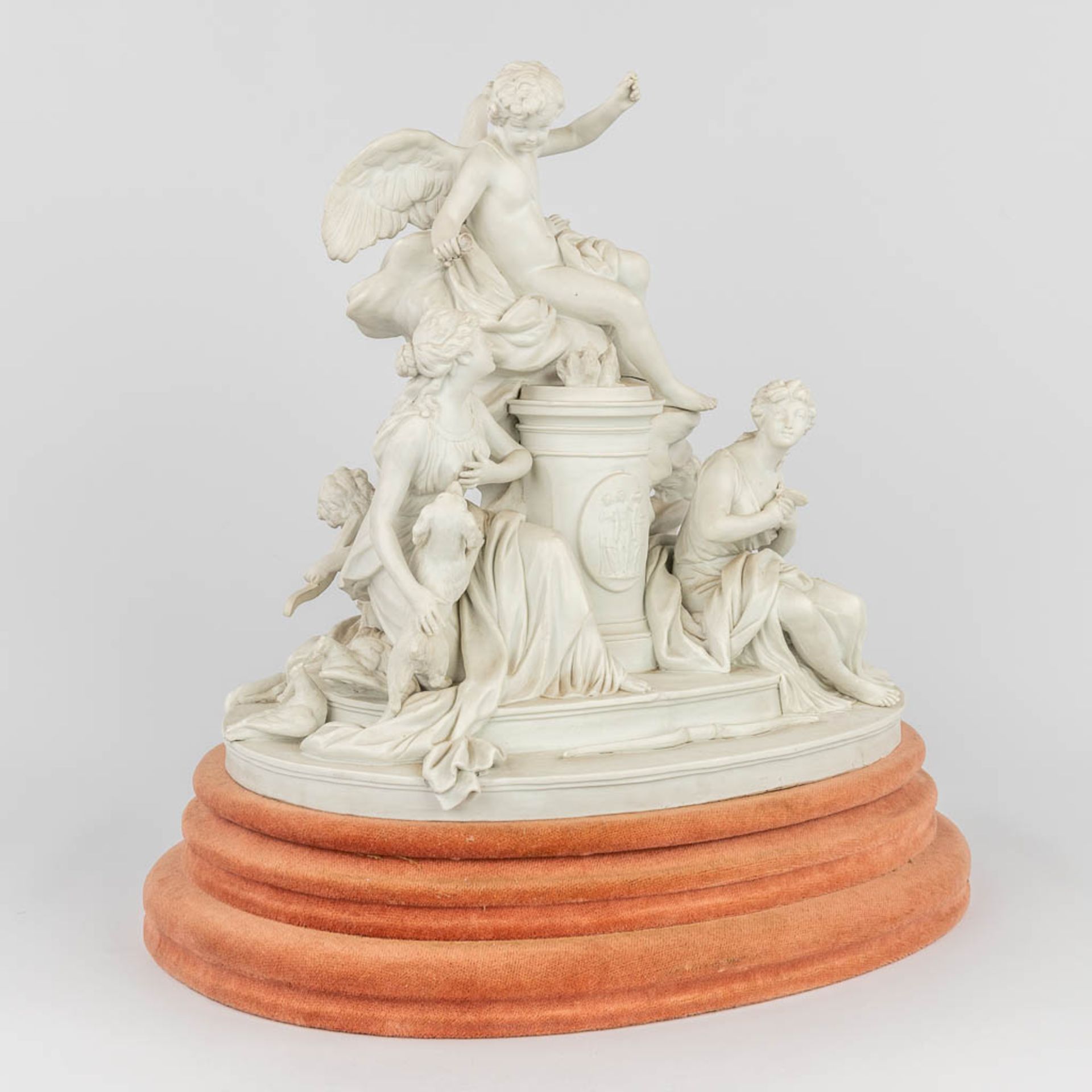 Svres, a large group 'Cupid and maidens' made of bisque porcelain. (L: 30 x W: 41 x H: 41 cm) - Image 18 of 19